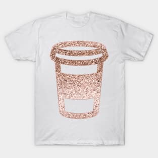 Sparkling rose gold coffee cup T-Shirt